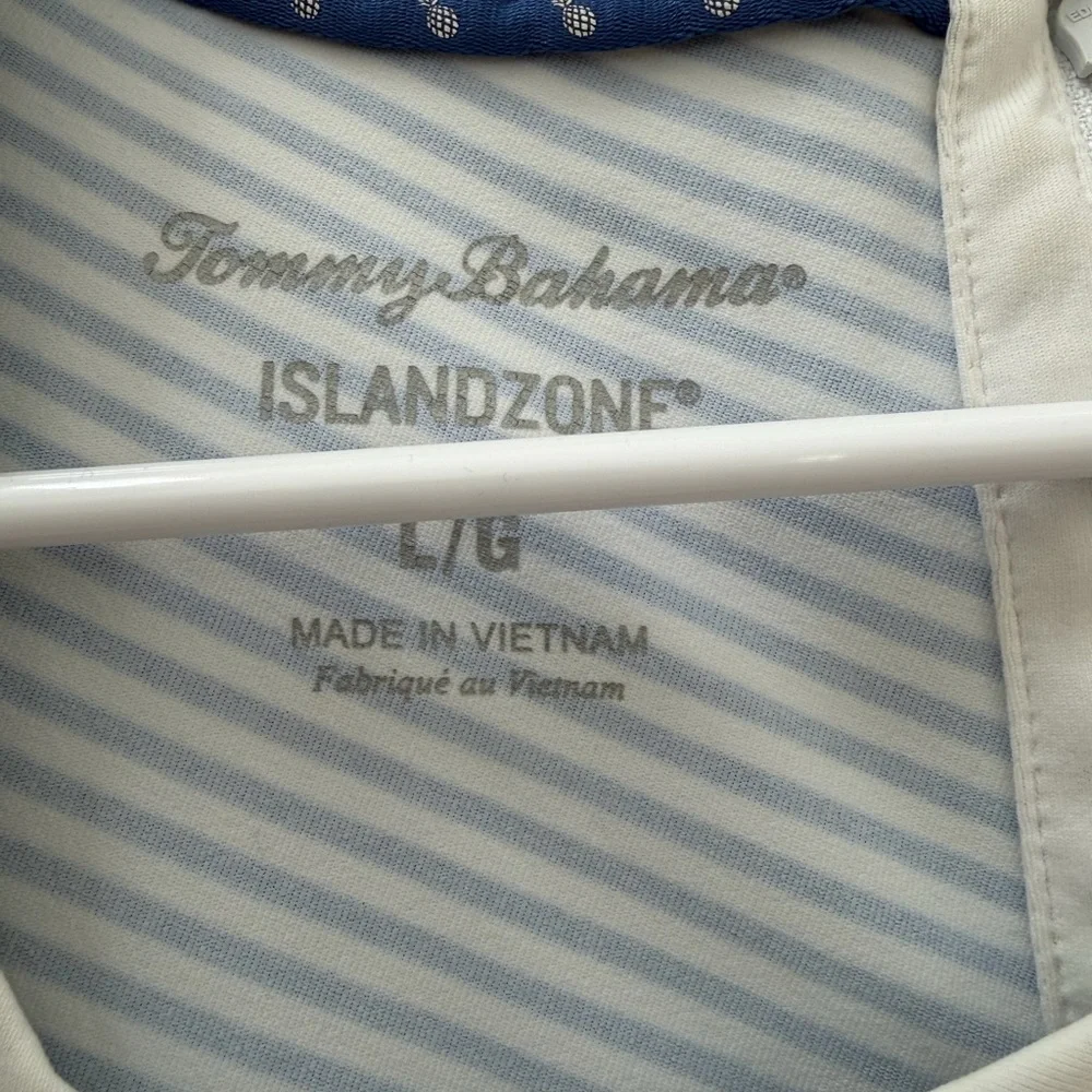 Tommy Bahama IslandZone Aubrey Cassia Navy Blue and White Striped Dress, Large - Picture 3 of 13